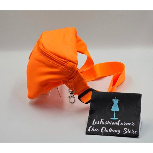 Foldie Unisex Neon Orange Lightweight Fanny Pack Adjustable Strap Waist Bag 2732 - Picture 6 of 16